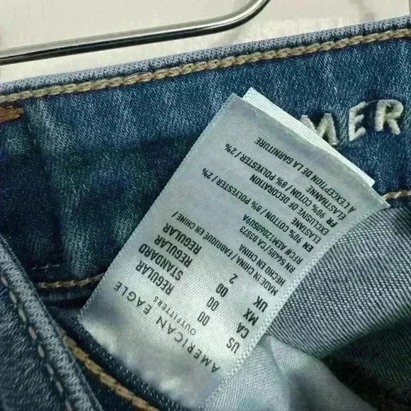 American Eagle High-Riss Authentic  Next Level Stretch Blue Jeans Woman’s 00 - Picture 5 of 7